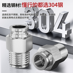 Apocalypse 304 Stainless Steel <b>Quick</b> Coupler PC8-02mm High Pressure Pneumatic <b>Connector</b> - Product Image 3