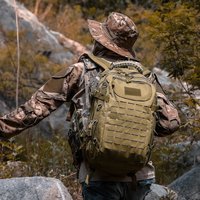 Sac à dos tactique de camouflage QXMOVING 35L pour entraînement de 72 heures, unisexe, sport, imperméable, durable, voyage, tendance