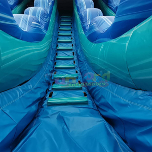 Castillo inflable comercial de doble carril para fiestas infantiles con tobogán acuático profundo y piscina - Product Image 6