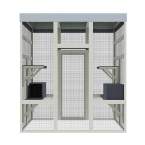 Kandang kucing dan kelinci luar ruangan kayu tinggi, rumah kucing abu-abu besar kandang kayu Solid Playpen - Product Image 6