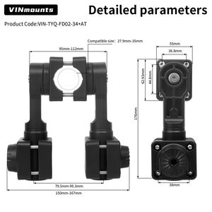 VINmounts Support sonar multimode compatible LiveScope LVS34 et LOWRANCE ActiveTarget 2, pôle réglable rotatif 360° - Product Image 3