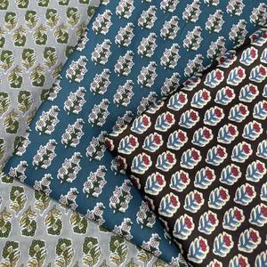 Breedte 135 cm Breedte 100% huidvriendelijk langstapelig katoen - Indiase blokprint (Blur Dye) - Product Image 1