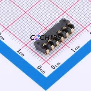 GT-BTP25006-0300A-010A Blade/Spring Contact Battery Connector SMD,P=2.5mm Connector Spring Contact Type 2.5mm 6P Vertical Mount - Product Image 2