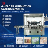 Machine de scellage par induction à 4 têtes haute efficacité, scelleuse électromagnétique pour feuilles d'aluminium pour système d'emballage automatique de bouteilles