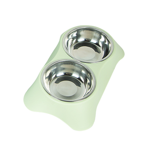 Mangkuk minum plastik 2-in-1, mangkuk ganda Anti-Slip untuk anjing kucing dapat dilepas bahan baja tahan karat - Product Image 5