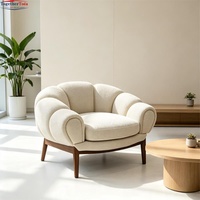 Fauteuil d'appoint en velours rembourré de style nordique moderne de luxe, fauteuil citrouille, canapé une place pour hall d'hôtel et salon commercial