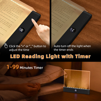 Lampe de lecture LED pleine page sans fil rechargeable portable, lampe de livre plate transparente pour lit, nuit et étude