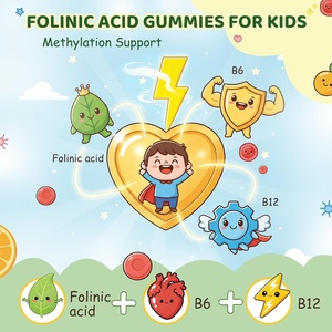 Gomitas de Ácido Fólico OEM con Complejo B Metilado, Metil <span class=keywords><strong>B12</strong></span>, B6, Suplemento de Folato para el Cerebro, la Concentración y el Crecimiento Saludable de los Niños - Product Image 3