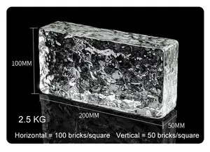 Modern Wholesale Hot Melt Crystal Colored Glass Solid Brick Wall