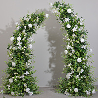 Arrangement floral mixte S303, fleurs en soie, roses, orchidées, demi-arche en forme de corne, fleurs artificielles pour la décoration de mariage et de fête