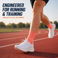 Chaussettes de course antidérapantes à compression unisexes, doublées en tissu éponge, séchage rapide, respirantes, mi-mollet, pour marathon et sports