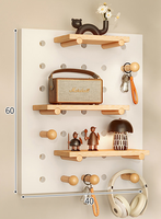 Organisateur mural moderne en bois sculpté pour salle de bain, salon, armoire, entrée, chambre d'enfant, garage