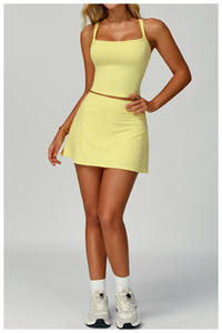 مجموعة النساء Activewear اليوغا سريعة الجفاف تنفس حمالة صدر صالة ألعاب رياضية تانك توب تنس تنورة جولف <span class=keywords><strong>2</strong></span> تجريب طقم ملابس تنس صالة ألعاب رياضية اللياقة البدنية - Product Image 6