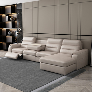 أريكة زاوية حديثة على شكل حرف L لغرفة المعيشة، أريكة ذكية مع مساحة تخزين، أريكة استرخاء كهربائية قابلة للطي بوظيفة النوم تتحول إلى سرير - Product Image 3