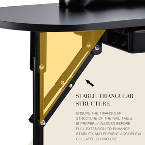 <span class=keywords><strong>Mesa</strong></span> <span class=keywords><strong>de</strong></span> Manicura Profesional Portátil, Plegable, <span class=keywords><strong>de</strong></span> Diseño Moderno, con Superficie <span class=keywords><strong>de</strong></span> <span class=keywords><strong>Melamina</strong></span>, Ecológica, Duradera y Fácil <span class=keywords><strong>de</strong></span> Limpiar - Product Image 2