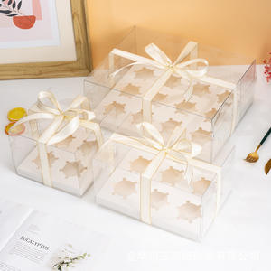 Transparant Plastic <span class=keywords><strong>2</strong></span> 4 6 9 12 Tellen Dessertverpakking Display Geschenkopslag Bakkerij Cupcake Doos Met Deksel - Product Image 3