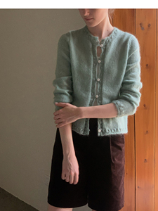 Mùa Thu mới ngọt ngào lỏng phù hợp với lớp dài tay áo Vòng Cổ Dệt Kim Cardigan - Product Image 4