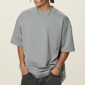 T-shirt col montant 350G épais, style européen et américain, personnalisable, décontracté et sportif, unisexe - Product Image 1