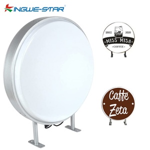 Letrero Luminoso LED Personalizado para Exteriores, Letrero Redondo Iluminado con Caja de Luz LED para Restaurante - Product Image 1