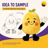 Op maat gemaakte peer knuffel OEM ODM zachte fruit mascotte pop fabriek groothandel cadeau gevuld knuffel speelgoed
