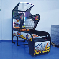 Machine de jeu d'arcade électronique de basket-ball à monnayeur LED personnalisée en gros, avec panier mobile, pour 2 joueurs adultes, Philippines
