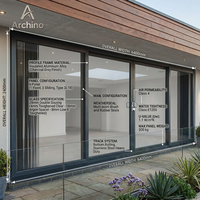 Vente en gros de portes pliantes en alliage d'aluminium à rupture de pont thermique haute performance avec double vitrage Low-E pour usage extérieur, projets de villas de luxe