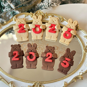 <span class=keywords><strong>Biscotti</strong></span> Commemorativi San Valentino e Capodanno 2025 Little Bear Rabbit, Regalo Creativo Fatto a Mano, Gusto Originale, Confezione Grande, Carino - Product Image 1
