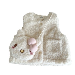 Tongxingyuan Girls' Fleece Vest Off-white Thickening Cartoon Baby Autumn Winter Warm Coat Child Vest 90 - Product Image 5