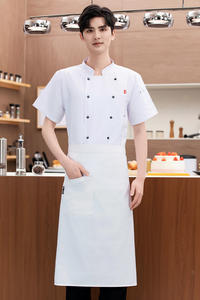 Barbacoa Restaurante Panadería Ropa DE TRABAJO Chef transpirable Ropa de trabajo de manga corta con el mejor precio Uniforme de chef - Product Image 6