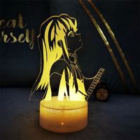 Lampe de nuit Anime pour enfants, décoration de chambre Otaku, télécommande, effet 3D, lueur vive pour la décoration de chambre à coucher, à intensité variable