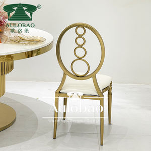 Silla Moderna Apilable de Acero Inoxidable Dorado para Hotel, Comedor, Apartamento, Bodas y Eventos - Product Image 6