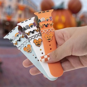 Anillo decorativo de calabaza para Halloween, para reloj pulsera de silicona, abalorio para reloj de murciélago, dijes para pulsera de <span class=keywords><strong>Apple</strong></span> <span class=keywords><strong>Watch</strong></span> - Product Image 4
