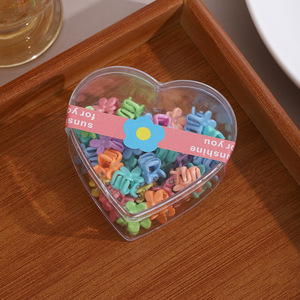 Nuevas Pinzas de Pelo Mini Lindas para Niñas, Pinzas de Pelo Pequeñas Coloridas para Bebés, Accesorios para el Cabello en Caja de Corazón para Niñas - Product Image 5