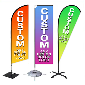 Tùy Chỉnh <span class=keywords><strong>110G</strong></span> Dệt Kim <span class=keywords><strong>Polyester</strong></span> Double-Side In Logo Sợi Thủy Tinh Cờ Cực Bay Bãi Biển Cờ Khuyến Mại Cờ Biểu Ngữ - Product Image 2