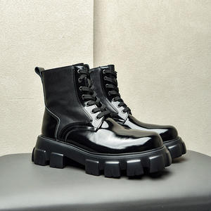 Botas de Motociclista de Alta Gama para Hombre 2026, de Cuero Genuino, Plataforma, Suela Gruesa, Caña Alta, Aumentan la Estatura, de Piel de Vacuno Pura - Product Image 1