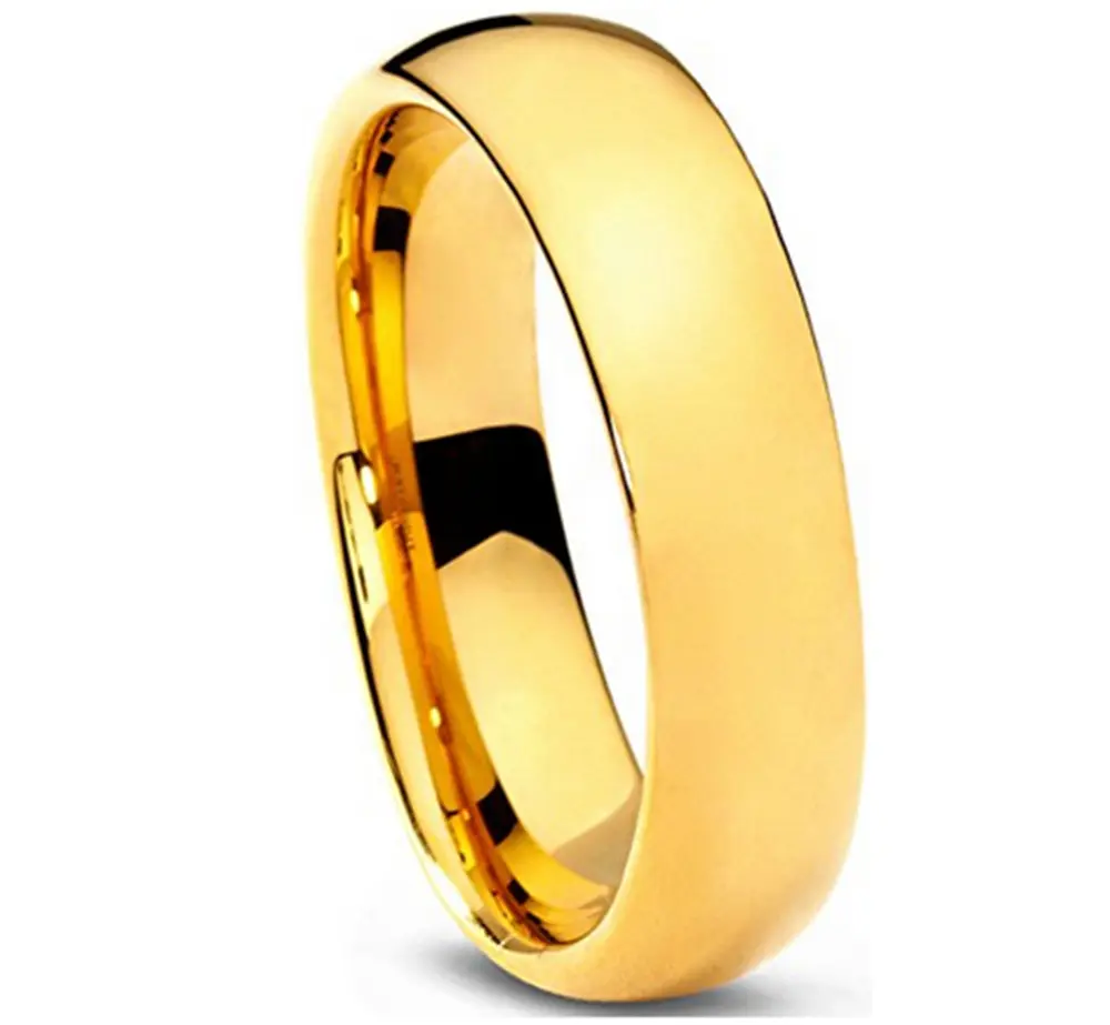 Grosir cincin Tungsten karbida 8mm 6mm 4mm cincin Tungsten emas untuk cincin pernikahan Pria Wanita