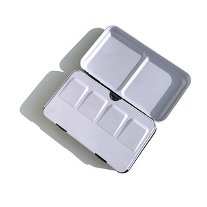 12 colori a tinta unita di vernice di colore di acqua pan torta set con scatola di latta portatile - Product Image 4