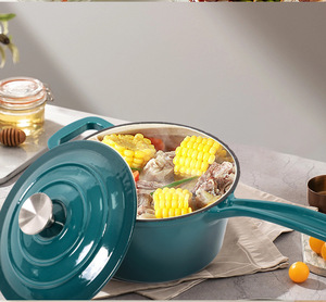 11pcs/7 <strong>Pots</strong> Enamel Cast Iron Cookware <strong>Set</strong> Eleven Pieces Multi-Function Frying Pan and Stew <strong>Pot</strong> for Home Kitchen Use - Product Image 2