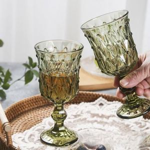 200ml Embossed Pearl Wedding Party Decoration Cup Sparkling Water Glass Retro Red <b>Wine</b> <b>Goblet</b> Glass - Product Image 3