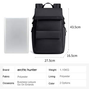 Tas Ransel Pria Arctic Hunter dengan Charger USB, Tas Ransel Pintar, Tas Laptop untuk Pria, Tas Ransel Grosir, Mochila, Zaino, Sac a dos - Product Image 3