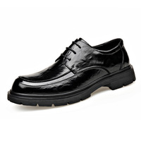 Mocassins de luxe formels pour hommes à bout rond, à enfiler, avec semelle extérieure en caoutchouc, en cuir véritable, pour le bureau, la carrière, chaussures de mariage noires