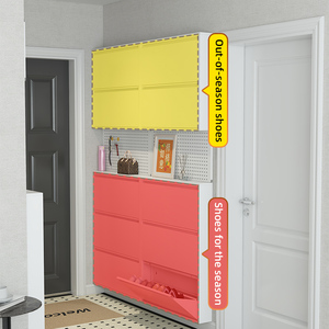 <span class=keywords><strong>Scarpiera</strong></span> Pieghevole Portatile <span class=keywords><strong>Impermeabile</strong></span> con Stampa Gatto, in Acciaio, con Sportello Sottile a Ribalta, Design Moderno per Ingresso e Organizzazione Domestica - Product Image 2
