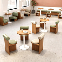 Mobilier commercial moderne pour salon, ensemble de chaises et banquettes en bois pour café, table et banc modulaires en bois pour café, bistro