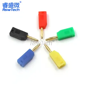 Safety Copper Stackable Banana Plug 2 mm For Pcb Board Plugs Connector Black Red Yellow Blue Green Safety 2mm Banana Plug