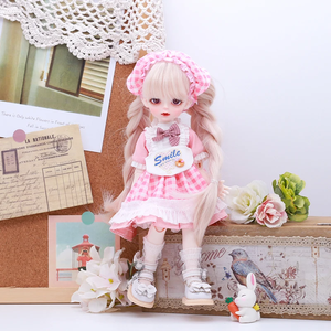 Für 30 cm (12 Zoll) 1/6 BJD Puppen-Outfit-Set Hübsches Mädchen Lolita Prinzessinnenkleid mit Kopfschmuck Dienstmädchenkleid Niedliche Rosa Kleidung und Puppe - Product Image 3