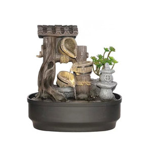 La fontaine de bouddha de jardin zen de table personnalisée comprend un lac de roches de sable et un bonsaï - Product Image 2