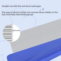 Peigne anti-puces à dents fines pour animaux de compagnie, à usage unique, en acier inoxydable, brosse de toilettage pour Golden Retriever, élimine les poux et les puces