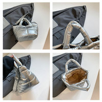 Bolsos Personalizados Brillantes, Bolso Tipo Satchel para Mujer, Bolso Cruzado Acolchado, Bolsos Casuales, Mini Bolso Puffer para Chicas