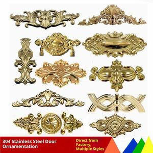 Fleur de porte moderne en acier inoxydable 304 avec motif nuage, couronne de fleurs, nœud de vœux, fleur de rideau en jade, design estampé simple face - Product Image 1