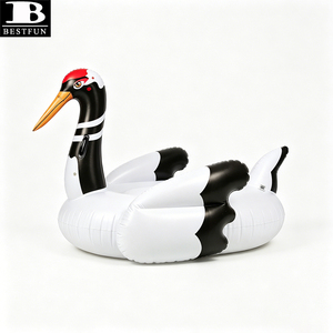 Bouée géante gonflable Grue à couronne rouge pour piscine, île flottante, jouet aquatique, décorations <span class=keywords><strong>de</strong></span> piscine, accessoires photo pour les <span class=keywords><strong>vacances</strong></span> d'été - Product Image 5